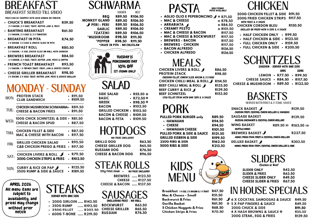 Bar Menu 3